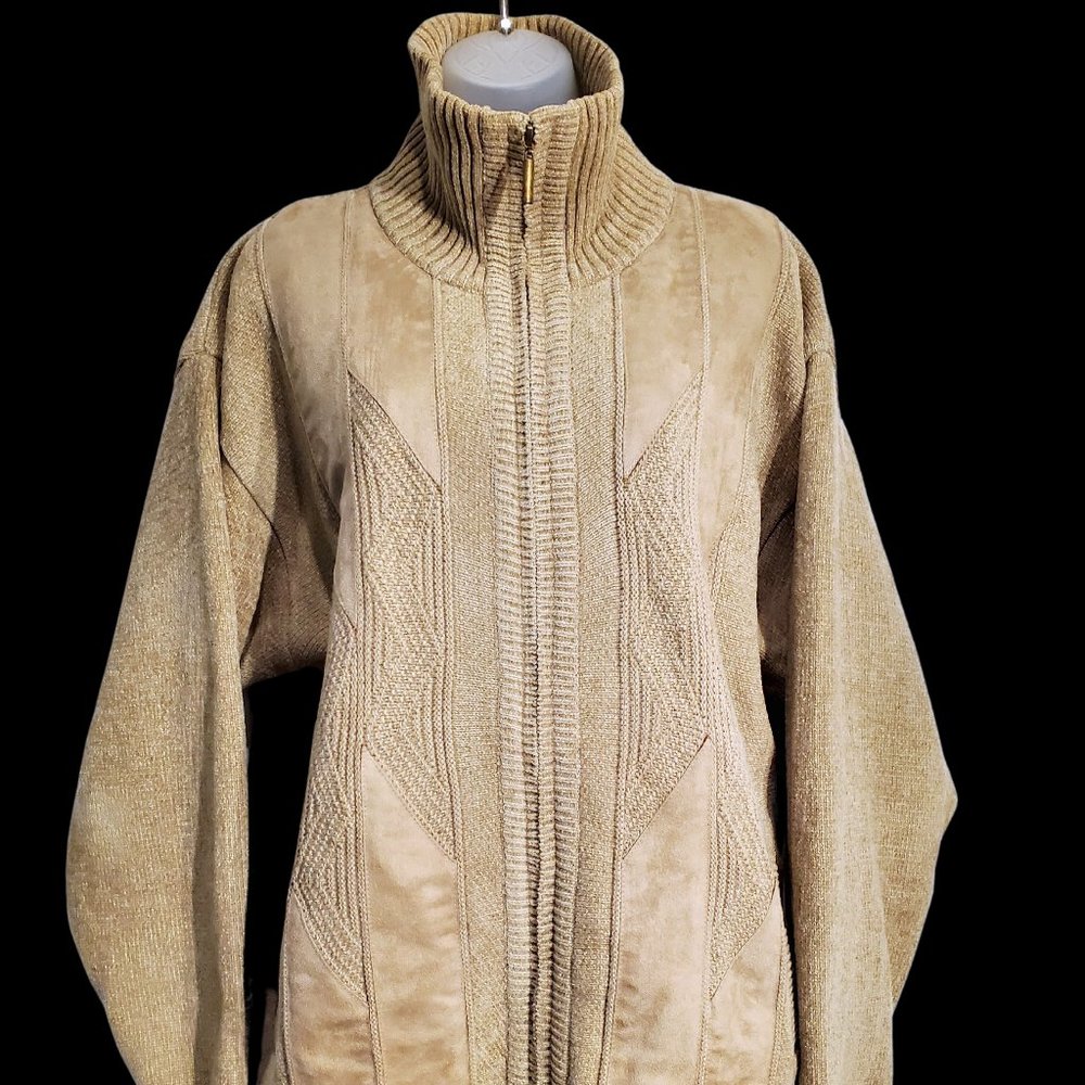 Visitor Dune Suede Jacket and Sweater - Size XL Men's